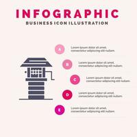 landbouw boerderij landbouw goed solide icoon infographics 5 stappen presentatie achtergrond vector