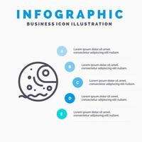 ver weg gas- reusachtig planeet lijn icoon met 5 stappen presentatie infographics achtergrond vector