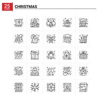 25 Kerstmis icoon reeks vector achtergrond