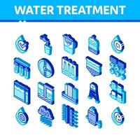 water behandeling items vector isometrische pictogrammen reeks