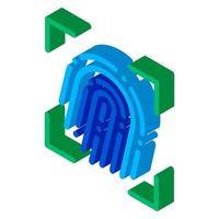 vingerafdruk dactylogram scanner isometrische icoon vector illustratie