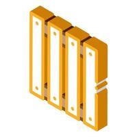houten hek isometrische icoon vector illustratie