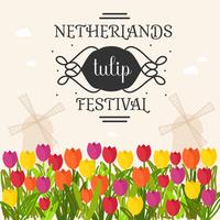 Nederland Tulip Festival Poster Vector