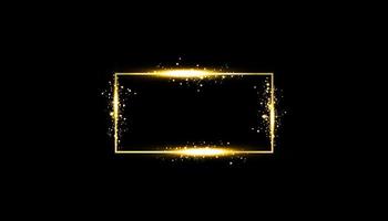 gouden frame met lichteffecten vector