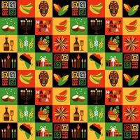 banner voor kwanzaa met traditionele symbolen vector