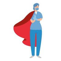 vrouwelijke arts als een superheldin vector