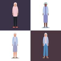 grootmoeders avatars oude vrouwen vector ontwerp