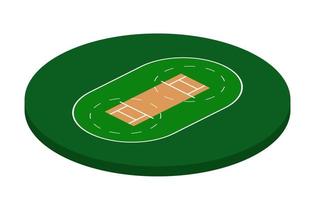 cricketveld in isometrische weergave, cricketstadion vectorillustratie op witte achtergrond vector