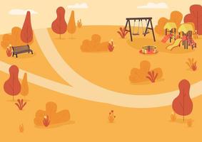 herfst park zone egale kleur vectorillustratie vector