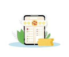 pizza constructor mobiele applicatie platte concept vectorillustratie vector