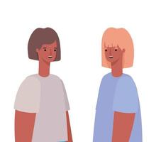 twee vrouwen avatars vector design