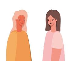 twee vrouwen avatars vector design