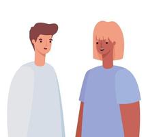 vrouw en man avatar vector ontwerp