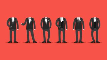 Flat Black Tux Gratis Vector