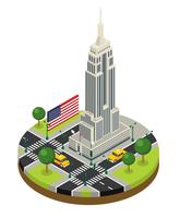 New York City Isometric Empire State Building Vector