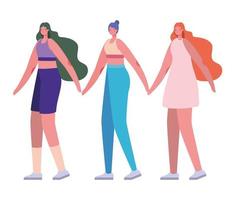 vrouwen avatars cartoons met casual doek vector ontwerp