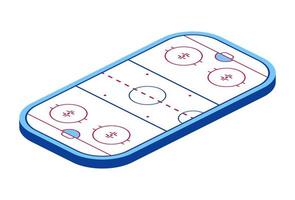 isometrische ijshockeybaan, vectorillustratie. 3D Hockey Arena vector