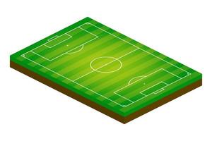 3D Isometrische voetbalveld. sport thema vectorillustratie, voetbal sportveld, stadion. geïsoleerd bewerkbaar ontwerpelement voor infographics, banner vector