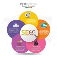 infographic concept illustratie van seo infographics met business layout template. vector