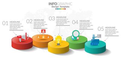 infographics voor bedrijfsconcept met pictogrammen en opties of stappen. vector