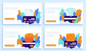 creditcard contactloze ontwerpset vector