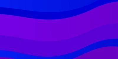 lichtroze, blauwe vectorachtergrond met gebogen lijnen. vector