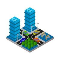 isometrische stad geïllustreerd op witte achtergrond vector