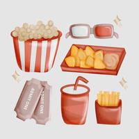 Vector Hand getrokken Movie Night Essentials