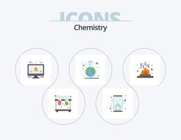 chemie vlak icoon pak 5 icoon ontwerp. chemisch. studie. werkwijze. groente. wetenschap vector