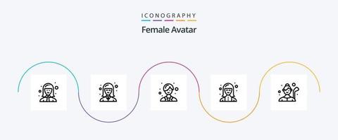 vrouw avatar lijn 5 icoon pak inclusief vrouw golf. technicus. vrouw. specialist. digitaal vector