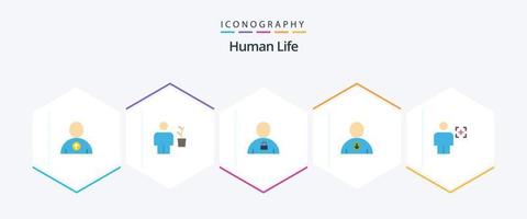 menselijk 25 vlak icoon pak inclusief lichaam. gebruiker. avatar. De volgende. ontgrendeld vector