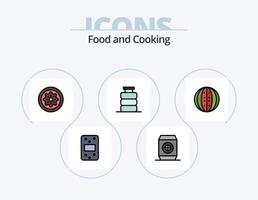 voedsel lijn gevulde icoon pak 5 icoon ontwerp. drankje. fles. voedsel. glas. drinken vector