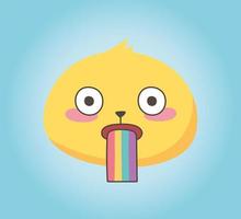 sociale media emoji uitdrukking gezicht regenboog tong cartoon vector