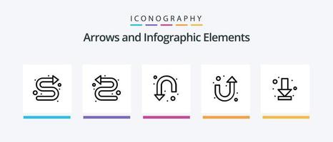 pijl lijn 5 icoon pak inclusief uploaden. pijlen. pijlen. pijl. omhoog. creatief pictogrammen ontwerp vector