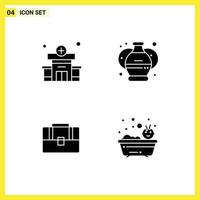 4 thematisch vector solide glyphs en bewerkbare symbolen van kliniek geval pottenbakkerij verf baby bewerkbare vector ontwerp elementen