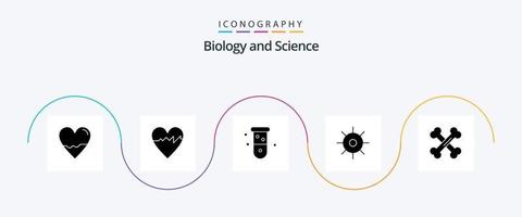 biologie glyph 5 icoon pak inclusief biologie. wetenschap. biochemie. laboratorium. laboratorium vector