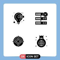 4 creatief pictogrammen modern tekens en symbolen van lamp strategie seo server zak bewerkbare vector ontwerp elementen