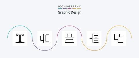 ontwerp lijn 5 icoon pak inclusief . verticaal. s. kloon vector