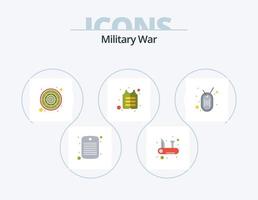 leger oorlog vlak icoon pak 5 icoon ontwerp. kenteken. zeker. leger. veiligheid. jasje vector