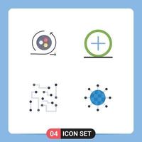mobiel koppel vlak icoon reeks van 4 pictogrammen van modellering biofysica scince creëren elektronica bewerkbare vector ontwerp elementen