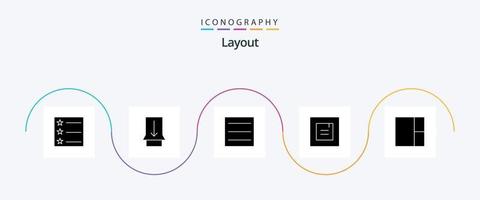 lay-out glyph 5 icoon pak inclusief . pop-up. vector