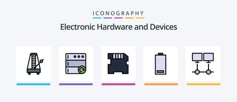 apparaten lijn gevulde 5 icoon pak inclusief kantelen. telefoon. netwerk. mobiel. sd. creatief pictogrammen ontwerp vector