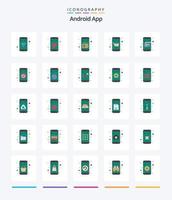 creatief android app 25 vlak icoon pak zo net zo tekst. mobiel. media. bericht. kar vector