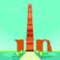Vectorillustratie van Qutab Minar in Delhi vector