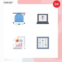 4 vlak icoon concept voor websites mobiel en apps activiteiten medisch bril laptop tabel bewerkbare vector ontwerp elementen