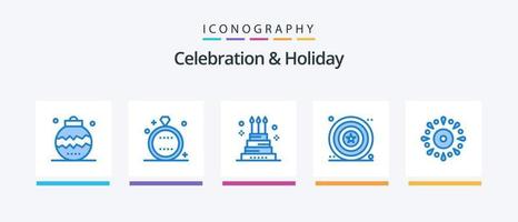 viering en vakantie blauw 5 icoon pak inclusief onafhankelijkheid. viering. ring. vakantie. evenement. creatief pictogrammen ontwerp vector