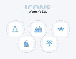vrouwen dag blauw icoon pak 5 icoon ontwerp. . voorstel. . lippen vector