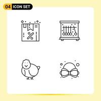 4 creatief pictogrammen modern tekens en symbolen van korting baby aanbod wetenschap boog bewerkbare vector ontwerp elementen