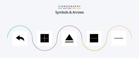 symbolen en pijlen glyph 5 icoon pak inclusief . verwijderen. aftrekken vector