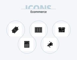 ecommerce glyph icoon pak 5 icoon ontwerp. uitverkoop. e-commerce. markt. winkelen. barcodes vector